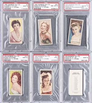 1955 Barbers Tea "Cinema and Television Stars" Complete Set (25) Including Marilyn Monroe - #11 on the PSA Set Registry!